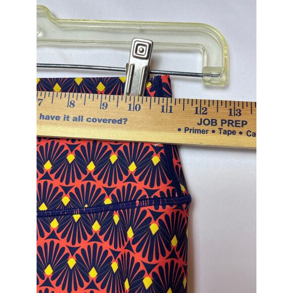 Splits59 Floral Print Ankle Athletic Athleisure Leggings - Blue/Orange, Size S - Picture 4 of 8